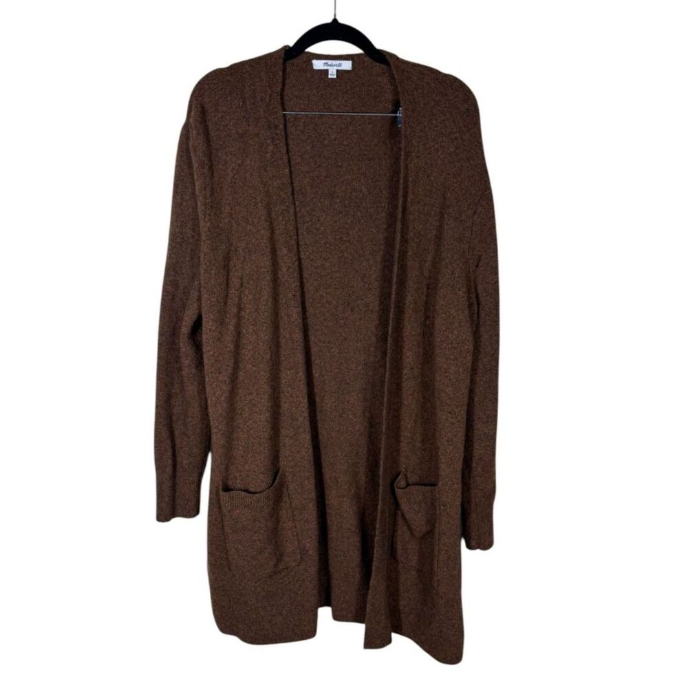 Madewell Brown Long Open Cardigan Cozy Wool Blend Sweater Size L
